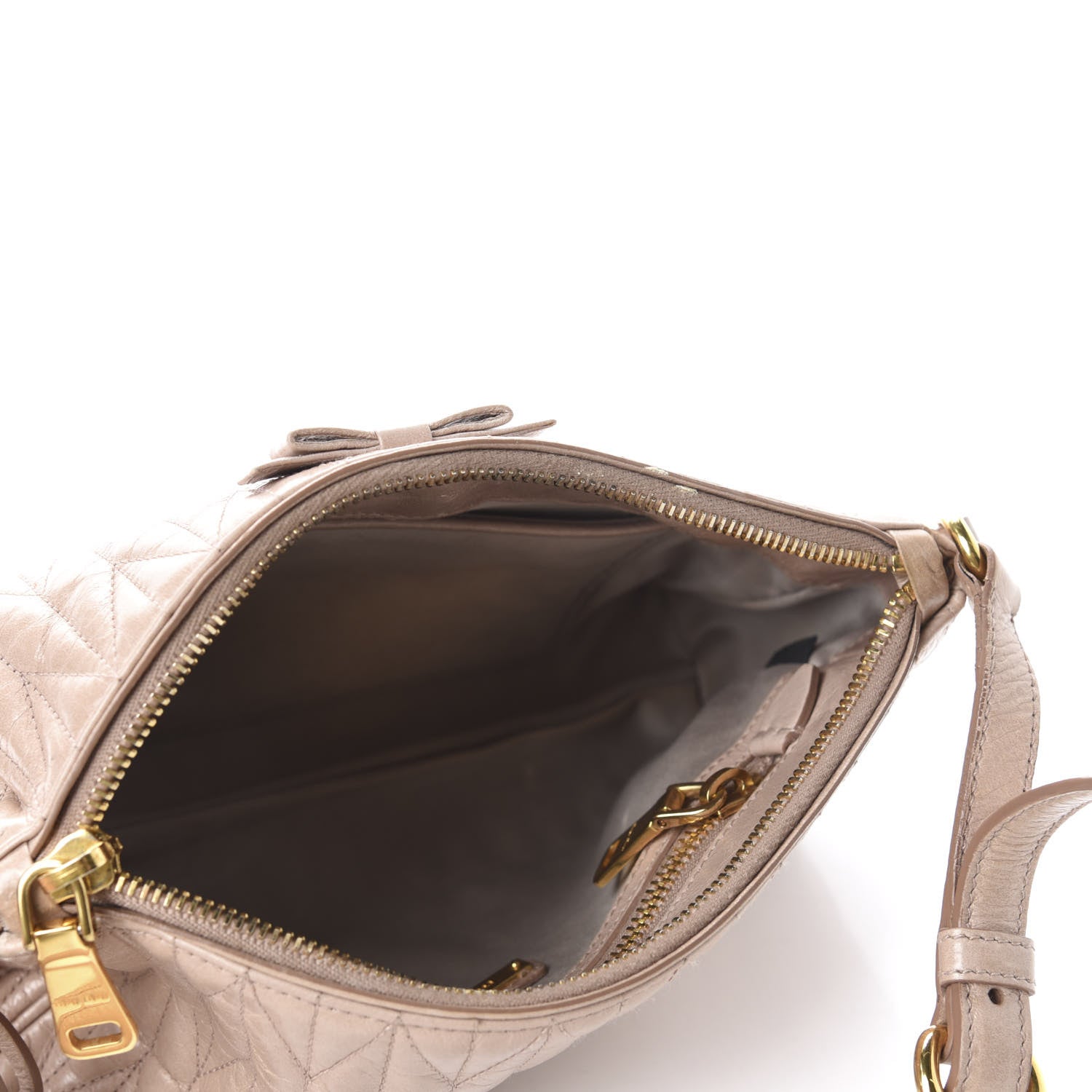 Miu Miu Nappa Matelasse Zip Shoulder Bag Cammeo 5 of 14