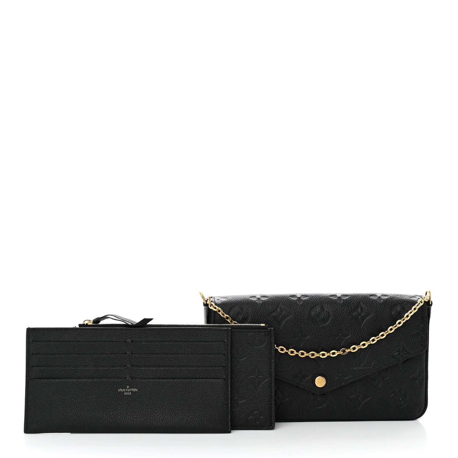 Louis Vuitton Empreinte Pochette Felicie Chain Wallet Black 3 of 13