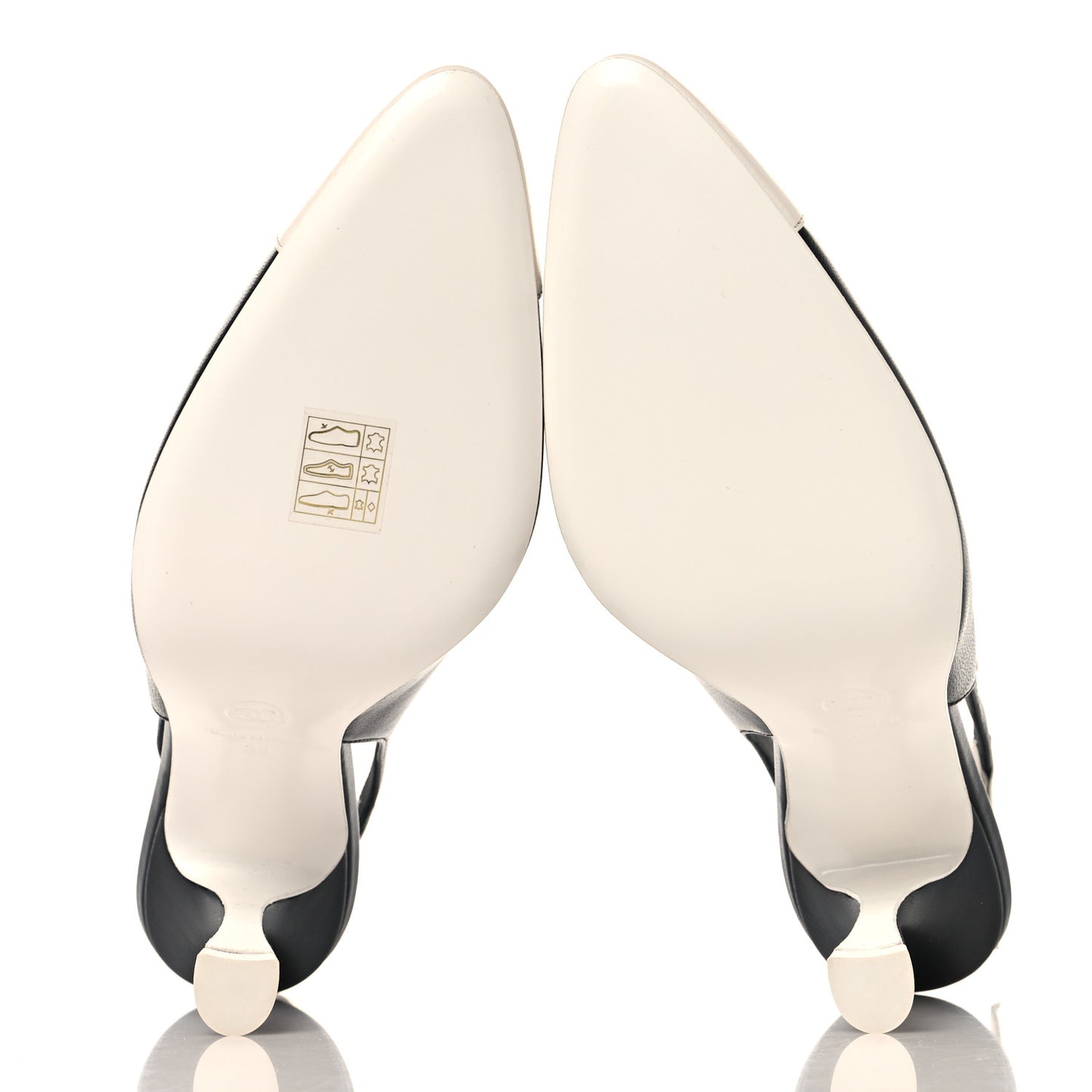 Lambskin Slingback Pumps 39 Black White