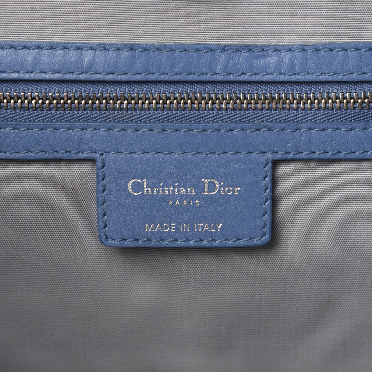 Christian Dior Coated Canvas Cannage Small Panarea Tote Cobalt Blue 9 of 13