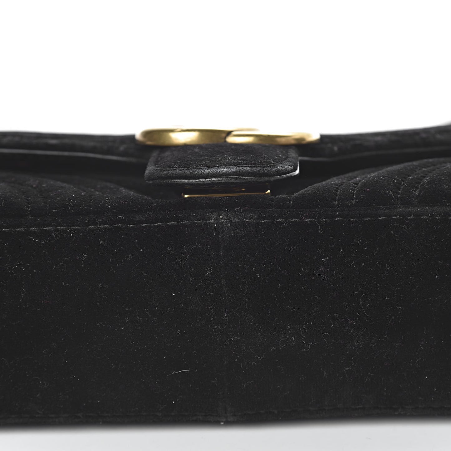 Velvet Matelasse Mini GG Marmont Shoulder Bag Black