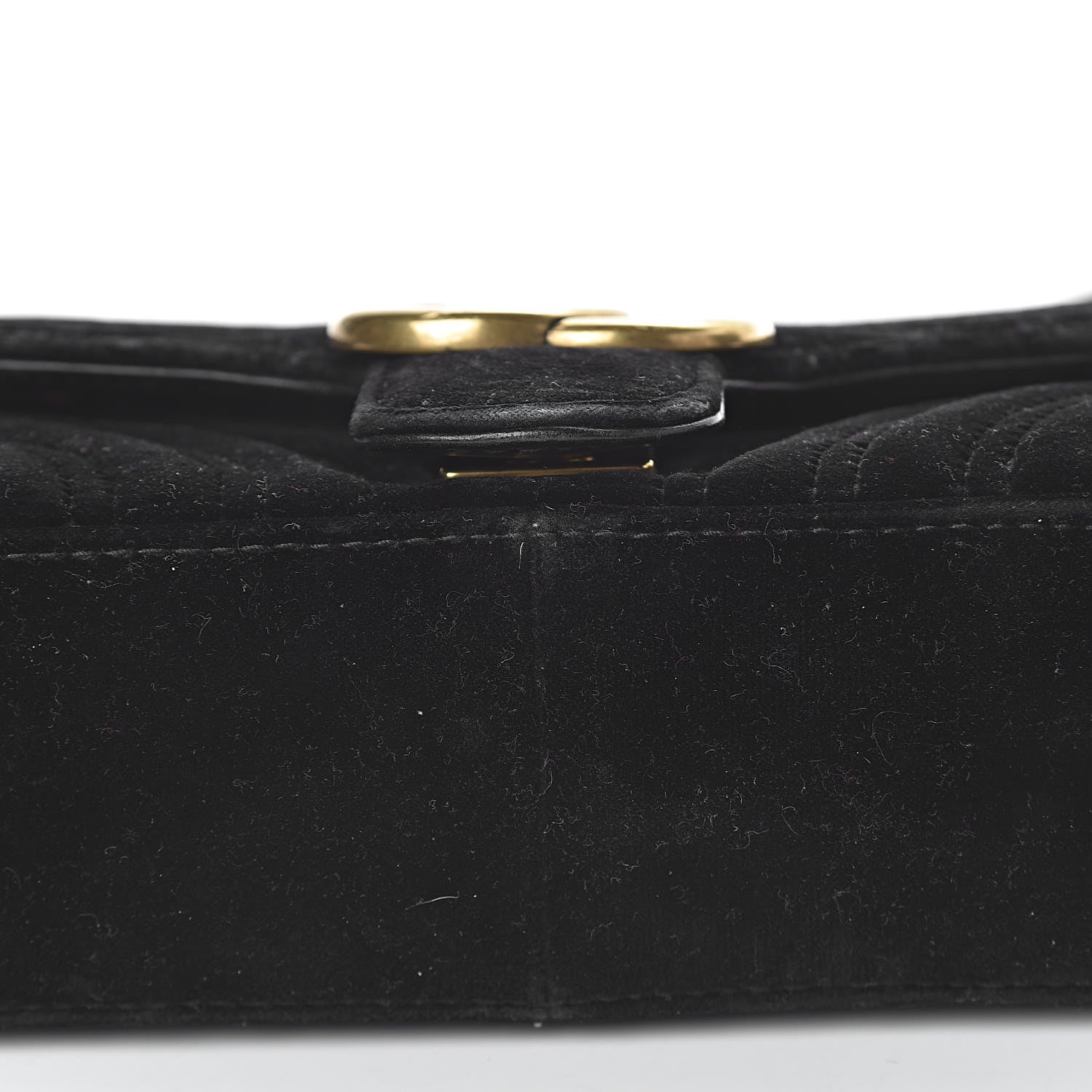 Gucci Velvet Matelasse Mini GG Marmont Shoulder Bag Black 14 of 15