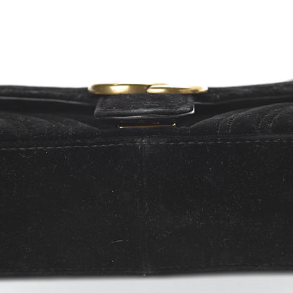 Gucci Velvet Matelasse Mini GG Marmont Shoulder Bag Black 14 of 15