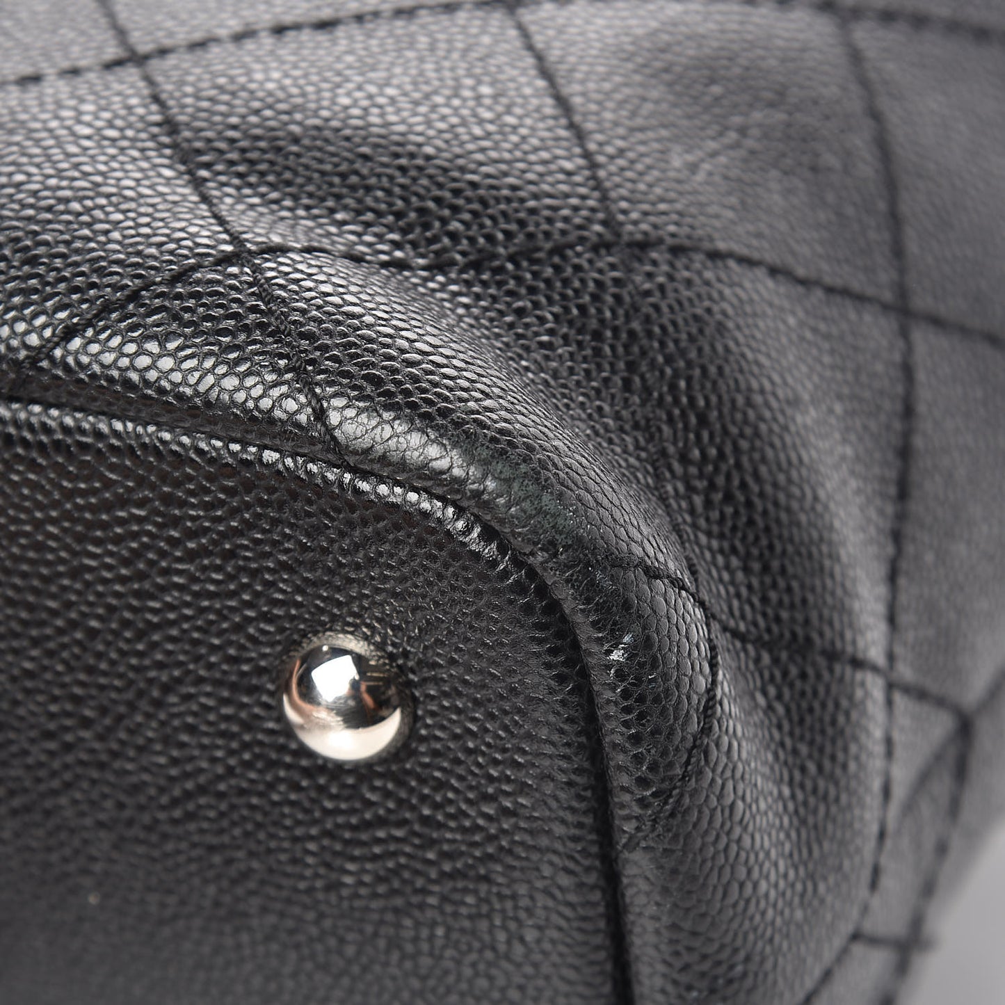 Grained Calfskin Shopping Fever Tote Black