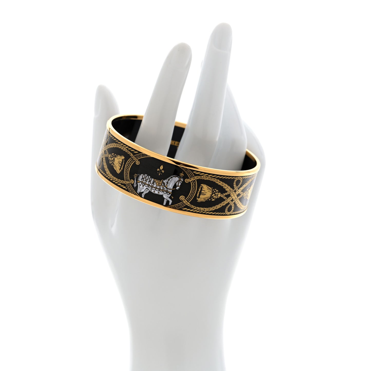 Enamel Printed Wide Grand Apparat Bracelet 65 Black