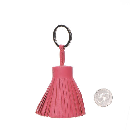Hermes Lambskin Carmen Tassel Key Holder Rose Azalee 2 of 5