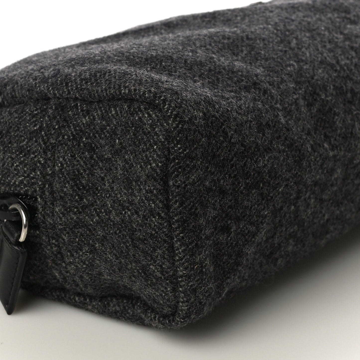 Wool Calfskin Pouch Grey
