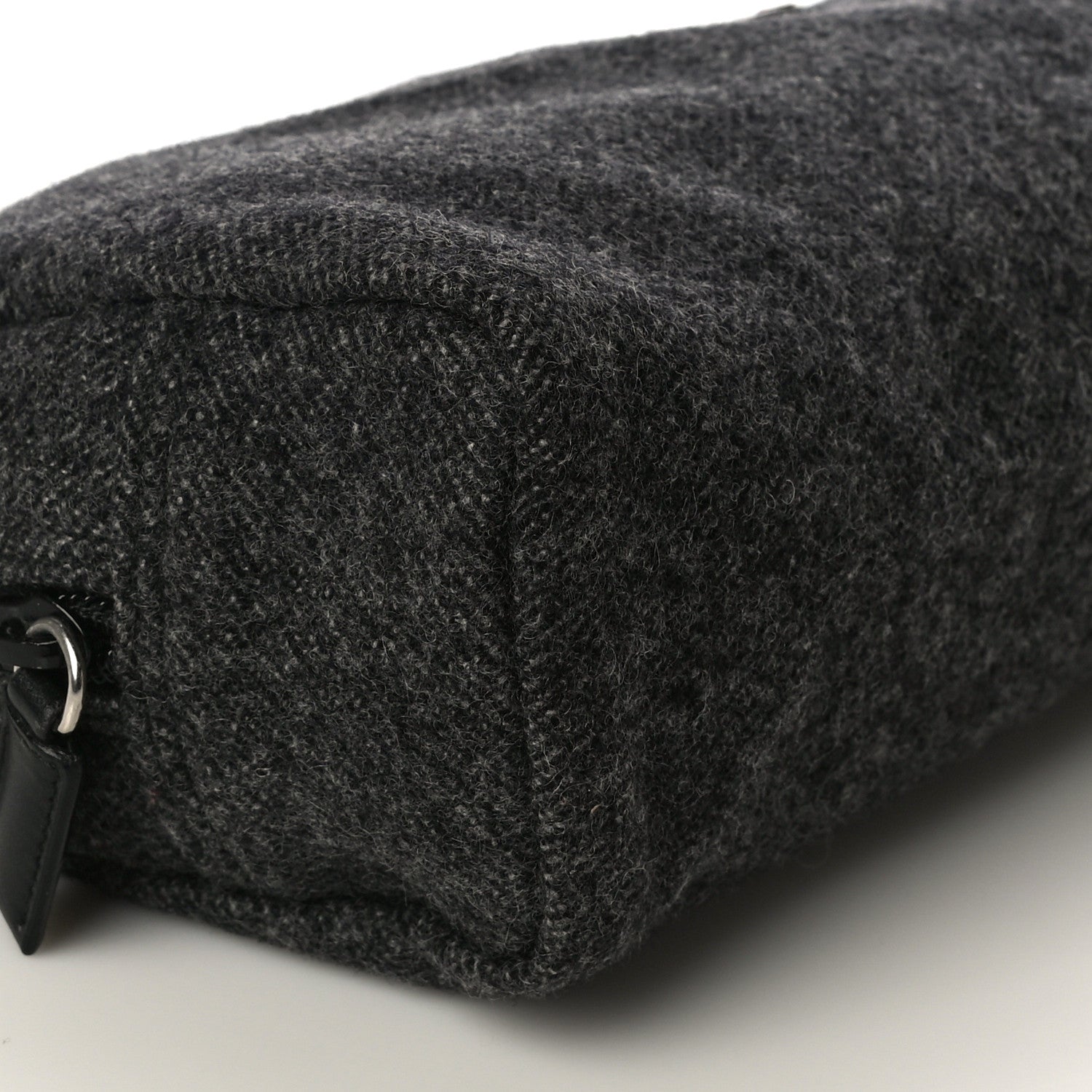 Prada Wool Calfskin Pouch Grey 9 of 11