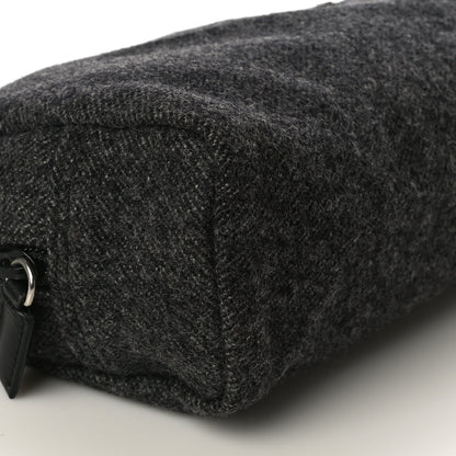 Prada Wool Calfskin Pouch Grey 9 of 11