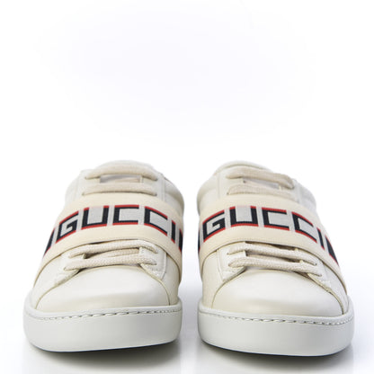 Gucci Calfskin Stripe Womens New Ace Sneakers 35.5 New Mystic White Ecru Red Flame 3 of 10