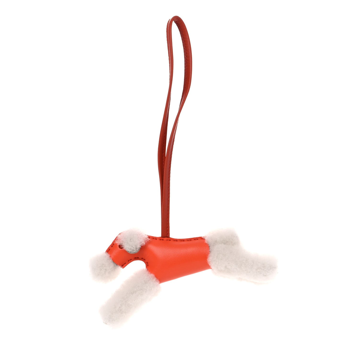 Milo Lambskin Shearling Budy Charm Orange Poppy