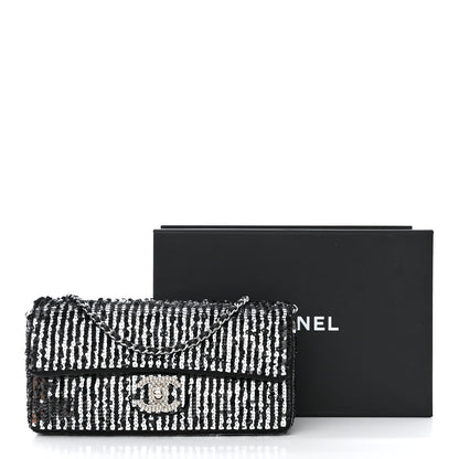 Chanel Sequin Quilted Pearl CC Flap Clutch Black 11 of 11