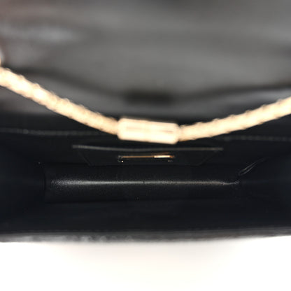 Bulgari Galuchat Striped Serpenti Forever Crossbody Bag Black Grey 5 of 10