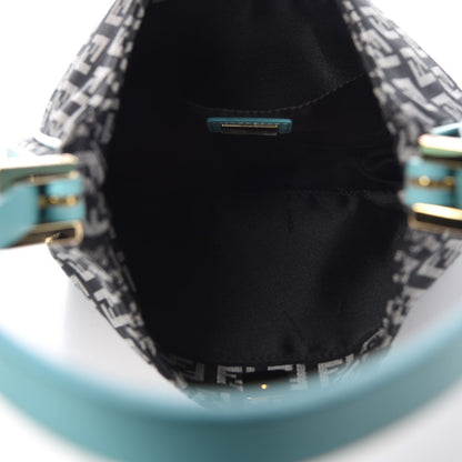 Fendi Zucchino Mini Hobo Black White Azzurro 5 of 9