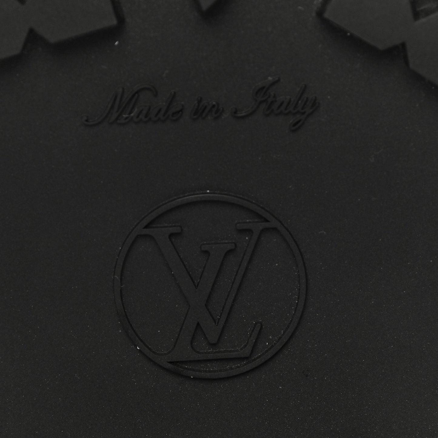 Rubber Embossed Monogram Drops Flat Half Boots 41 Black