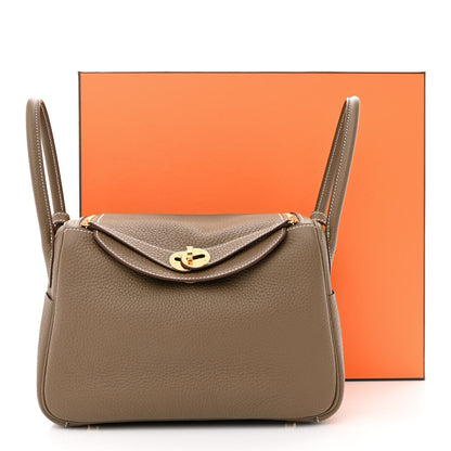 Hermes Taurillon Clemence Lindy 26 Etoupe 11 of 11