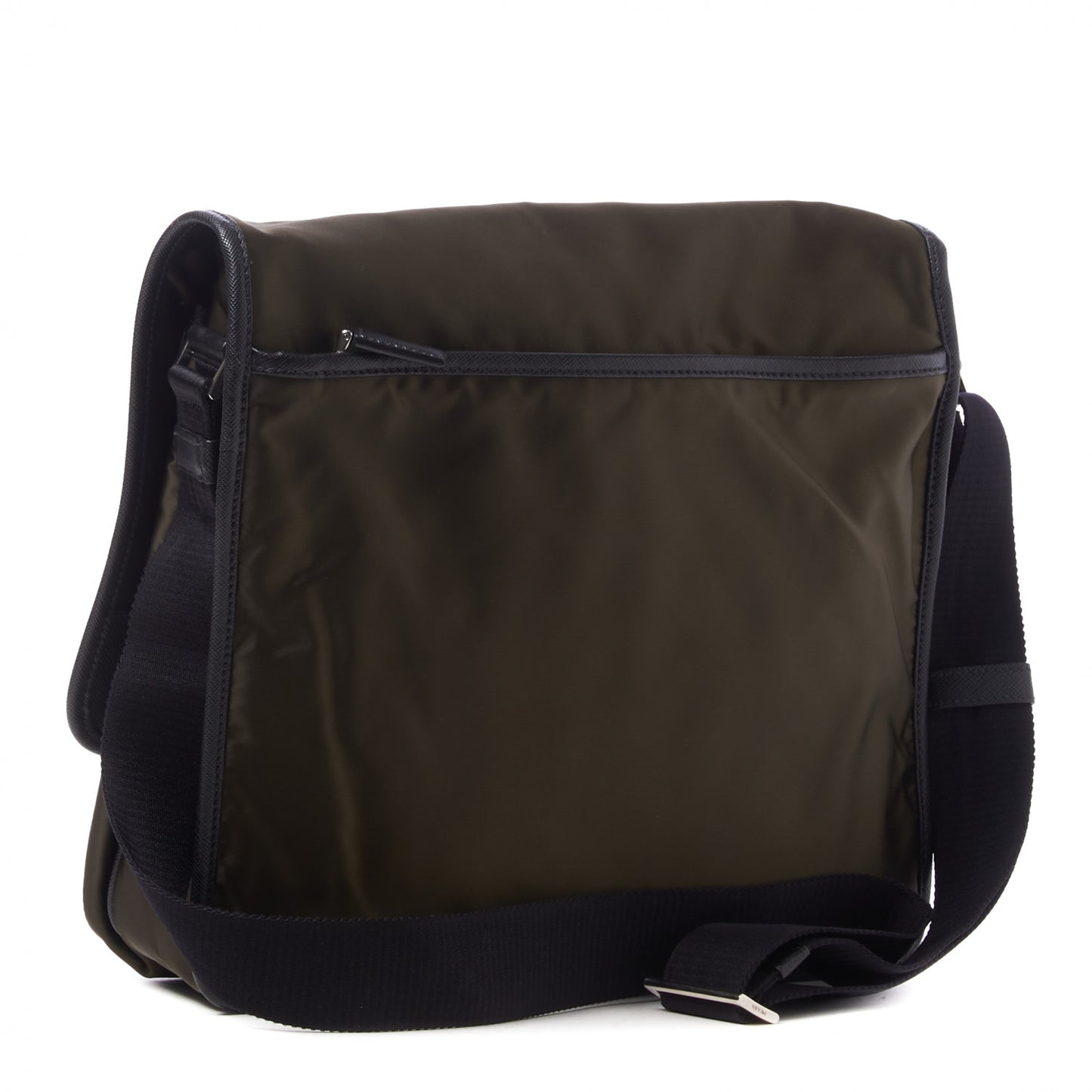 Tessuto Nylon Saffiano Logo Messenger Bag Mimetico