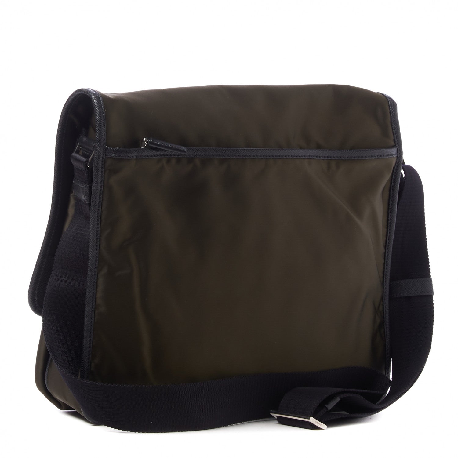 Prada Tessuto Nylon Saffiano Logo Messenger Bag Mimetico 2 of 8