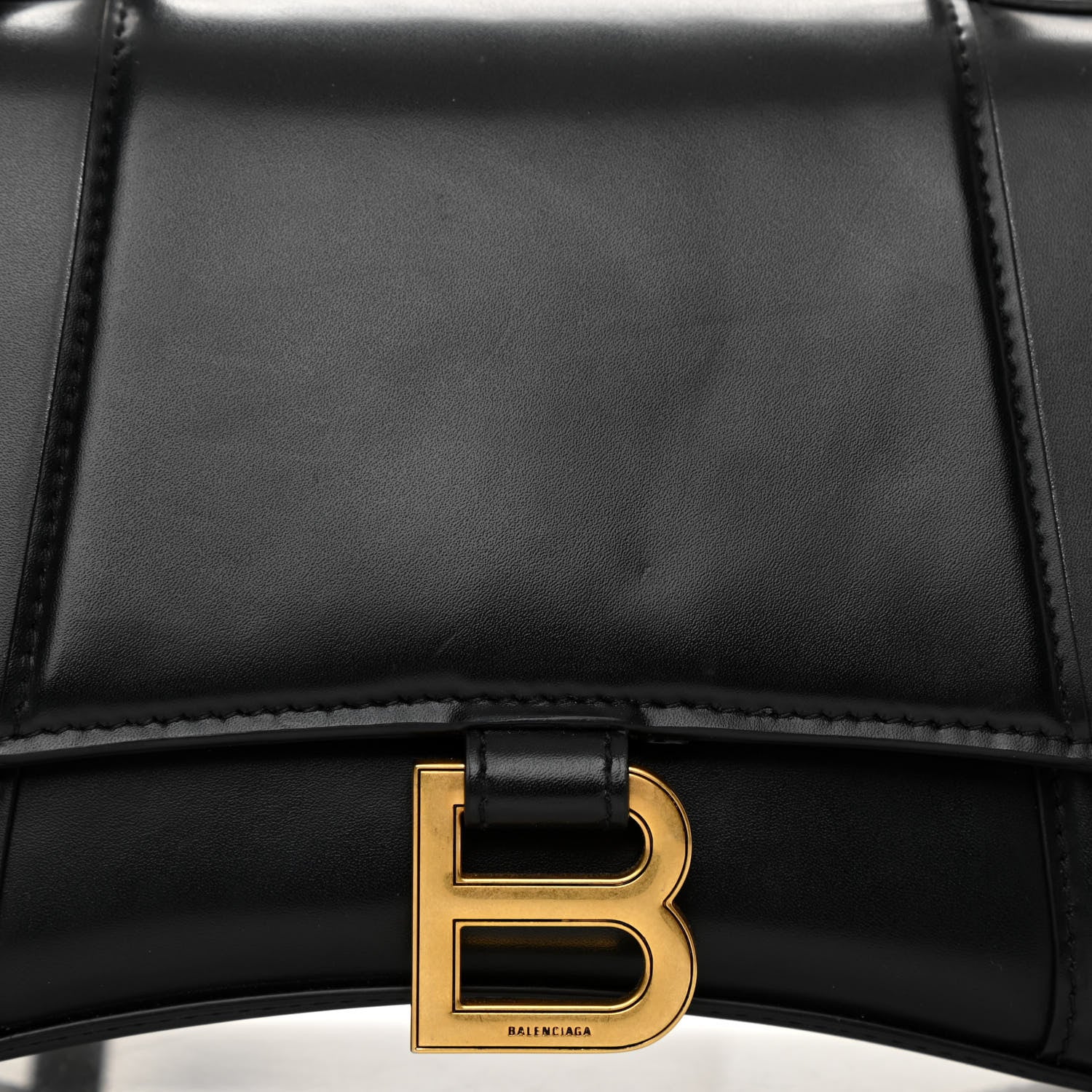 Balenciaga Shiny Box Calfskin Small Hourglass Top Handle Bag Black 7 of 10