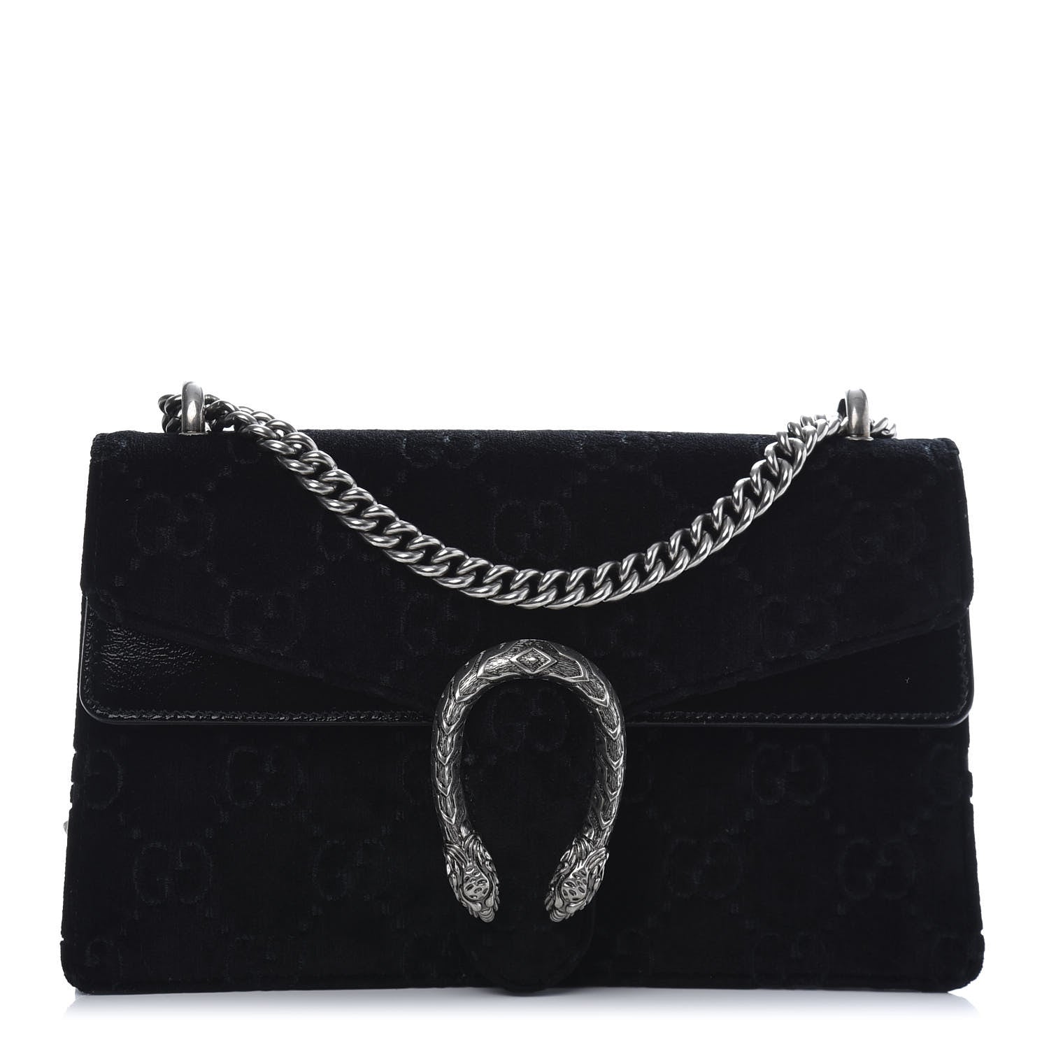 Gucci Velvet GG Monogram Small Dionysus Shoulder Bag Black 1 of 12