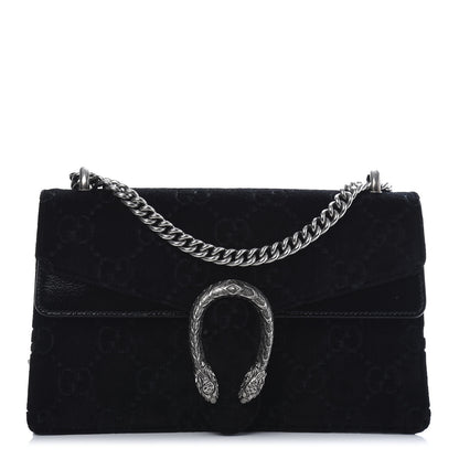 Gucci Velvet GG Monogram Small Dionysus Shoulder Bag Black 1 of 12