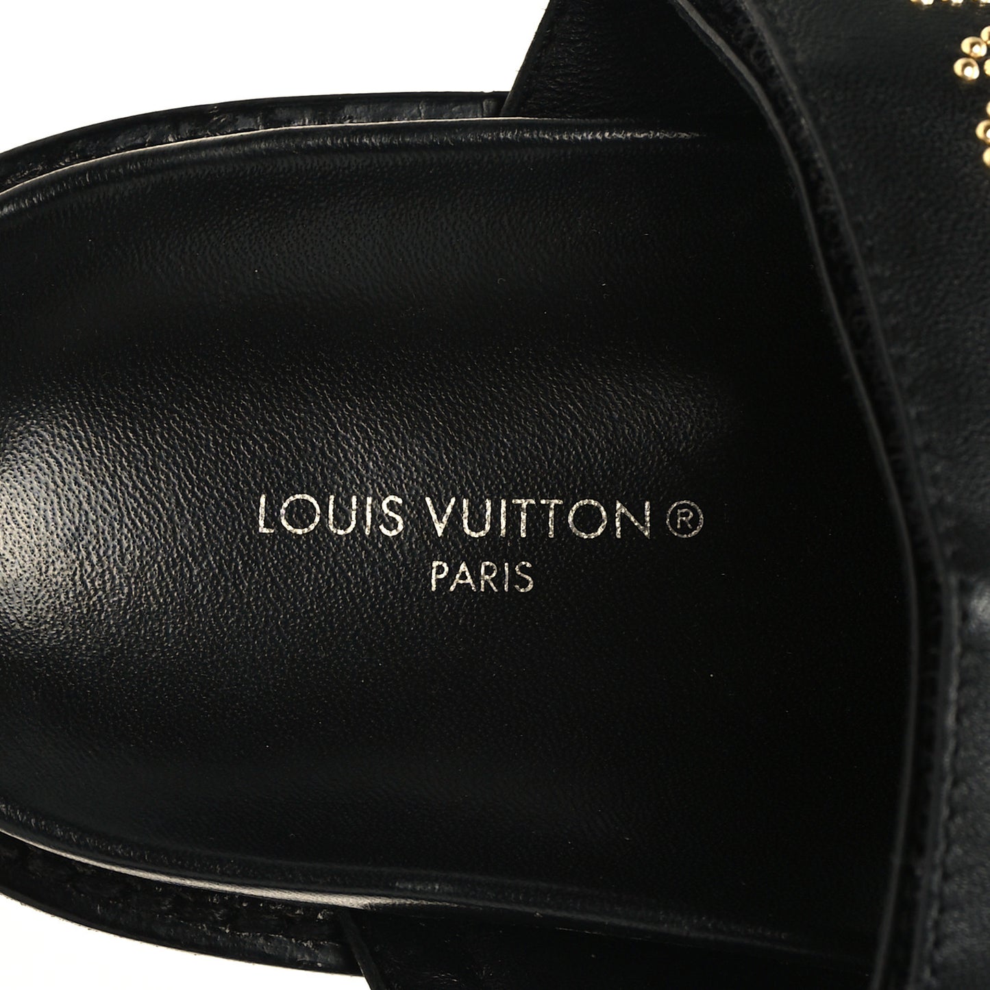 Lambskin Studded Paseo Flat Comfort Mule 38.5 Black