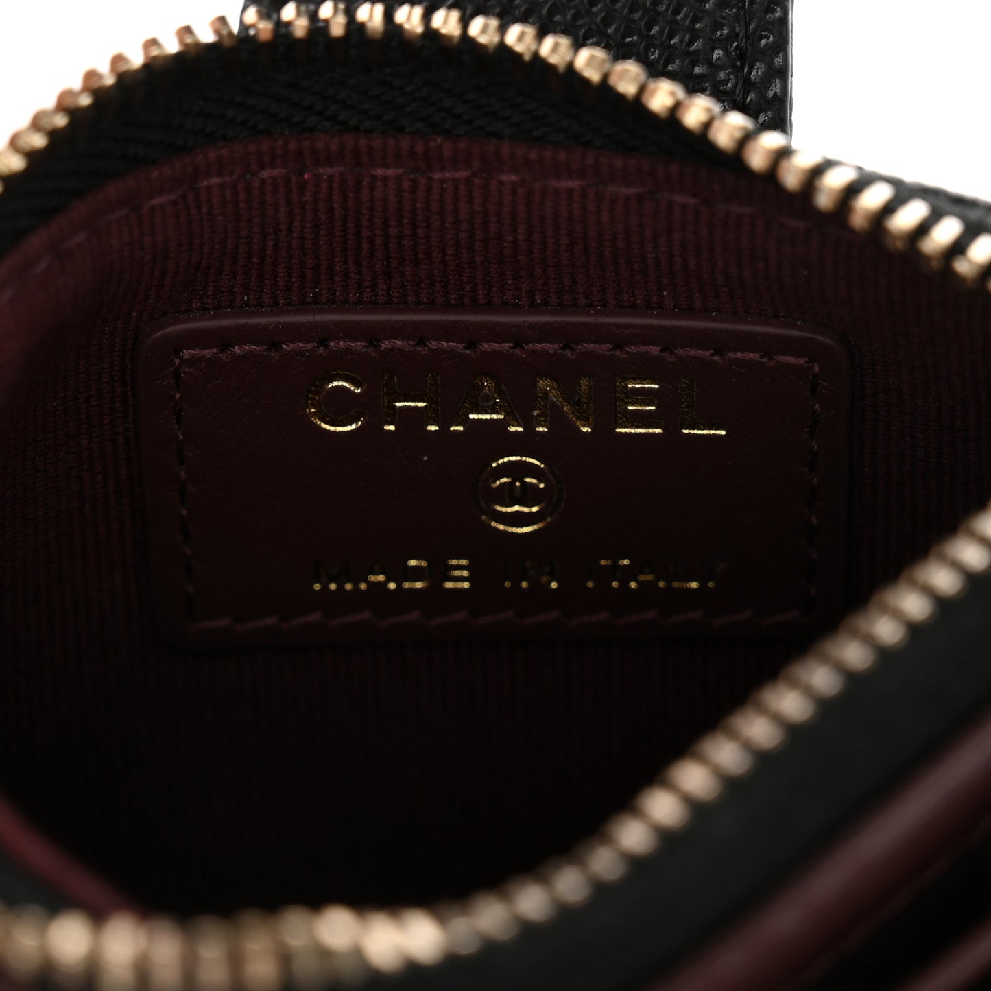Caviar Quilted Compact Zipped Pocket Wallet Black