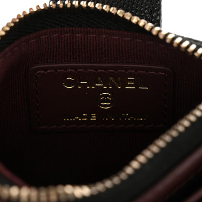 Chanel Caviar Quilted Compact Zipped Pocket Wallet Black 6 of 8