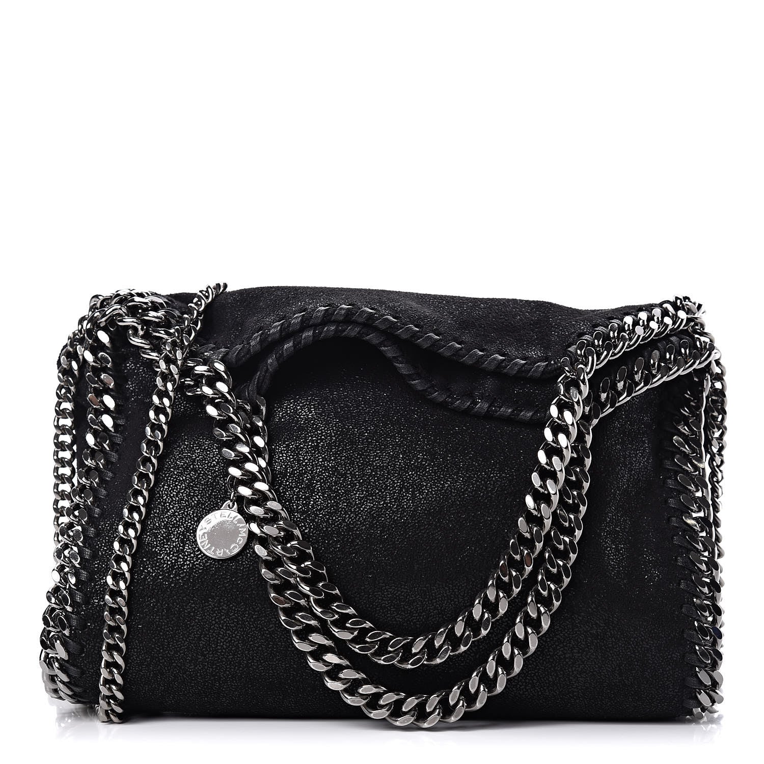 Stella McCartney Shaggy Deer Mini Falabella Fold Over Tote Black 1 of 10