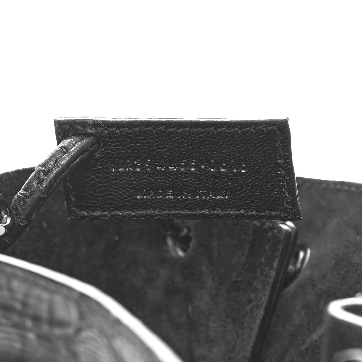 Calfskin Python Embossed Mini Monogram Bucket Crossbody Bag Black