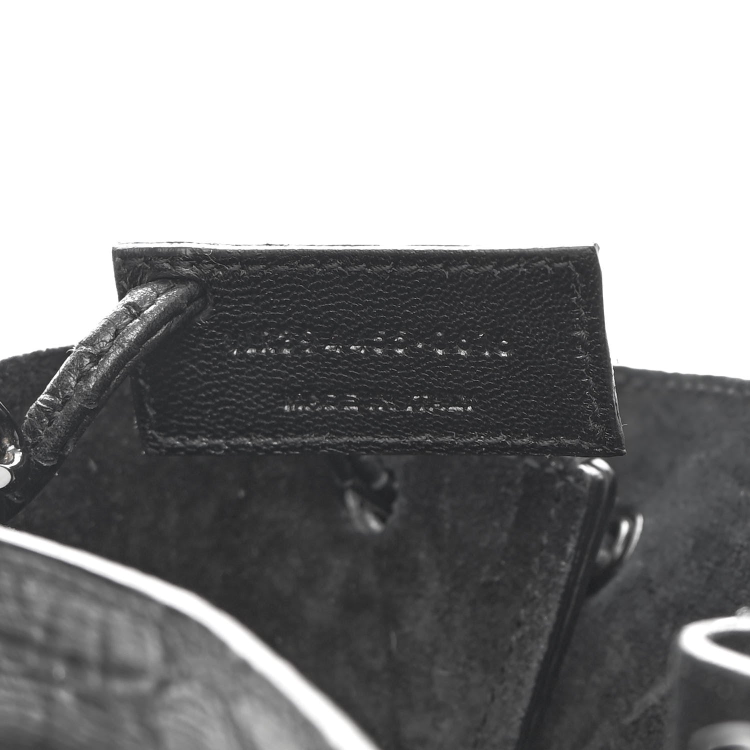 Saint Laurent Calfskin Python Embossed Mini Monogram Bucket Crossbody Bag Black 7 of 9