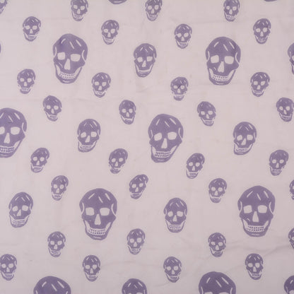 Alexander McQueen Silk Chiffon Skull Scarf Blue 5 of 7