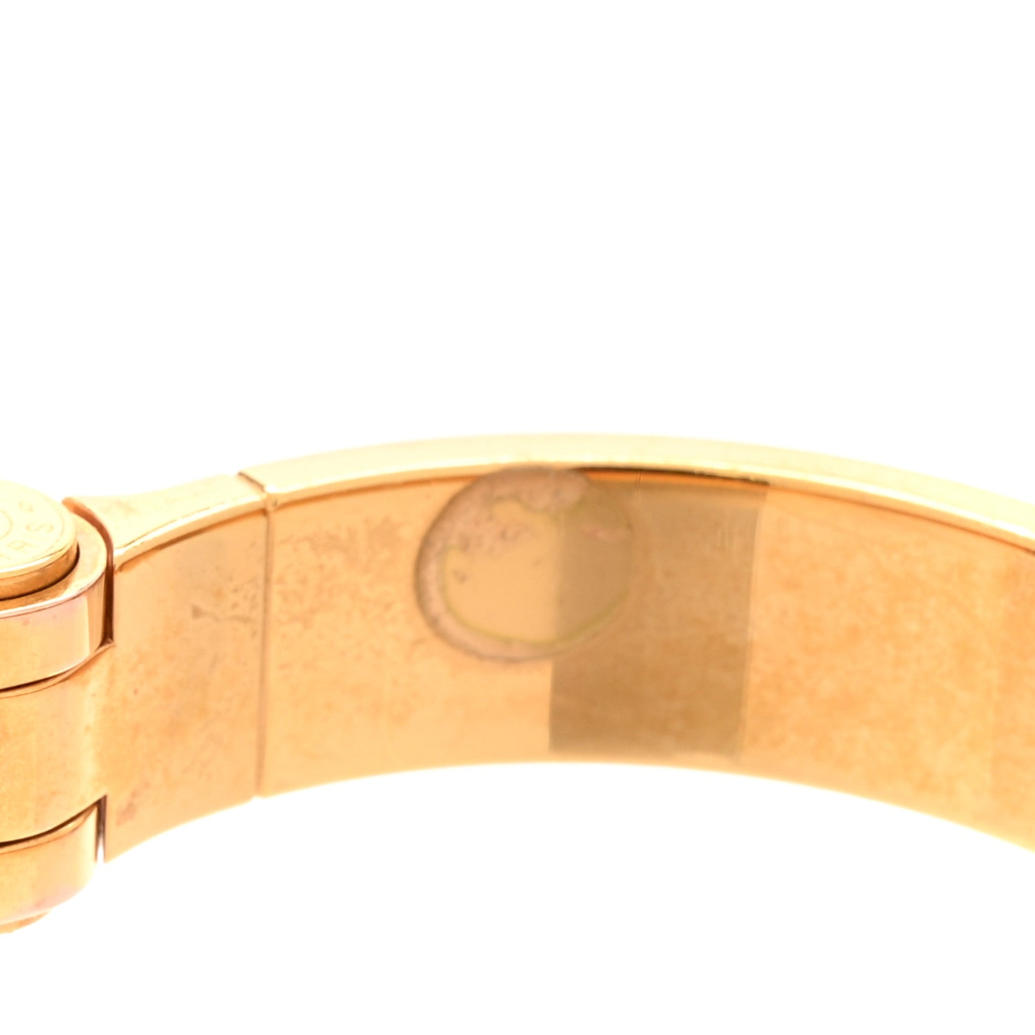 Hermes Enamel Charniere Uni Narrow Hinged Bracelet S Rose Candeur 5 of 5