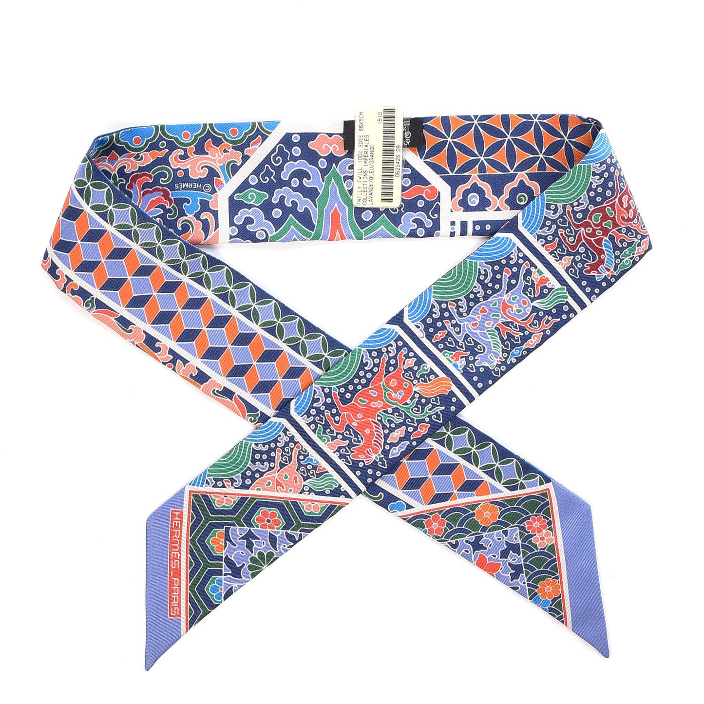 Silk Collections Imperiales Twilly Lavande Bleu Orange
