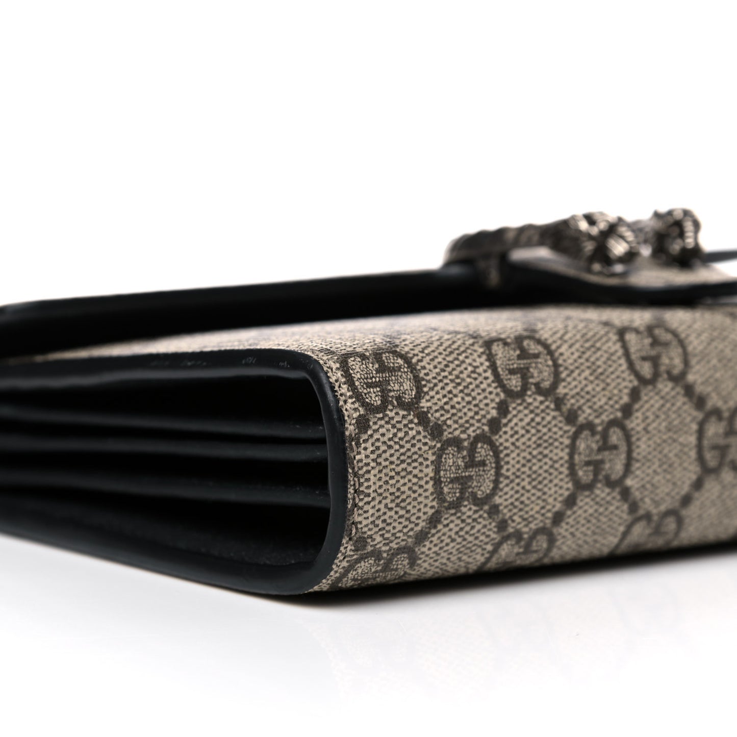 GG Supreme Monogram Mini Dionysus Chain Wallet Beige Black