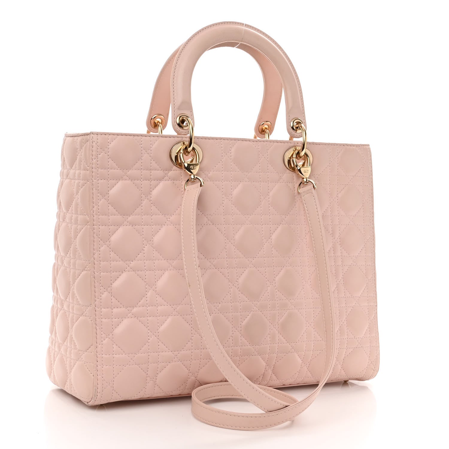 Christian Dior Lambskin Cannage Large Lady Dior Light Pink 3 of 11