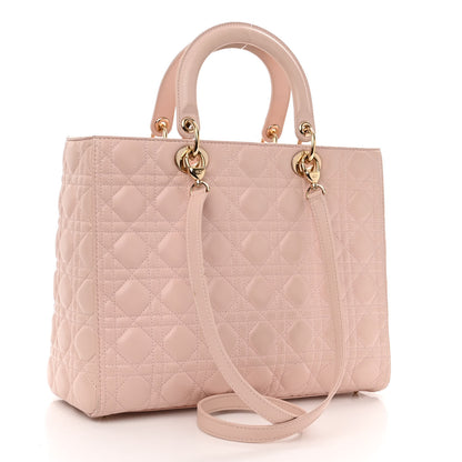 Christian Dior Lambskin Cannage Large Lady Dior Light Pink 3 of 11