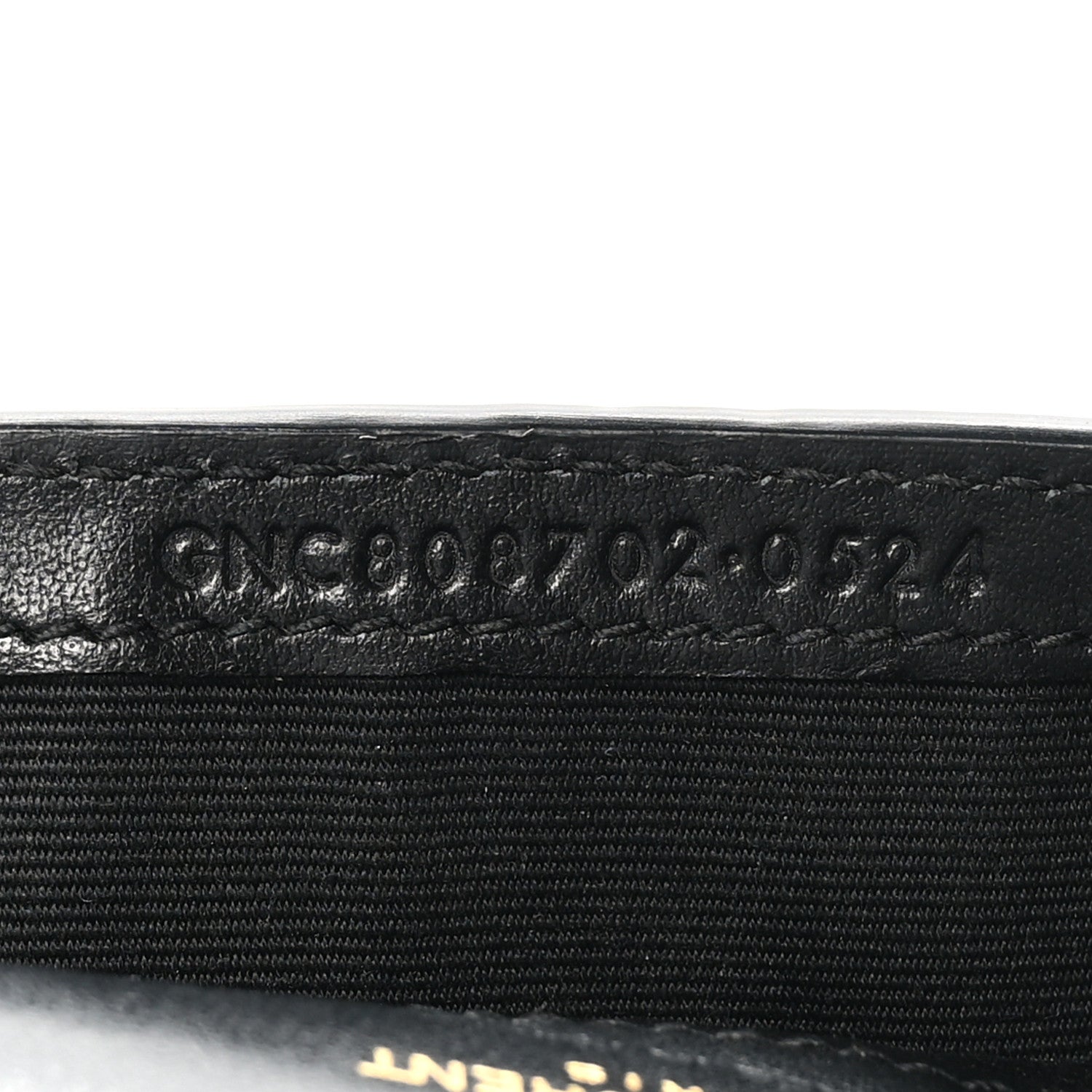 Saint Laurent Calfskin Crocodile Embossed Monogram Phone Holder Crossbody Black 7 of 11