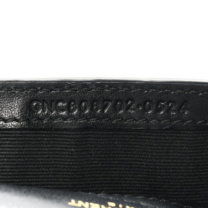 Saint Laurent Calfskin Crocodile Embossed Monogram Phone Holder Crossbody Black 7 of 11
