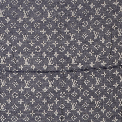 Louis Vuitton Silk Wool Monogram Denim Shawl Blue 1 of 5