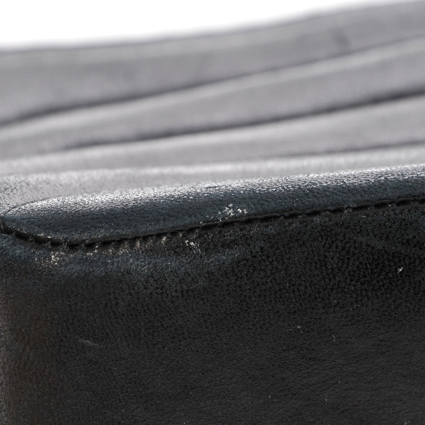 Lambskin Horizontal Quilted Small Single Flap Navy