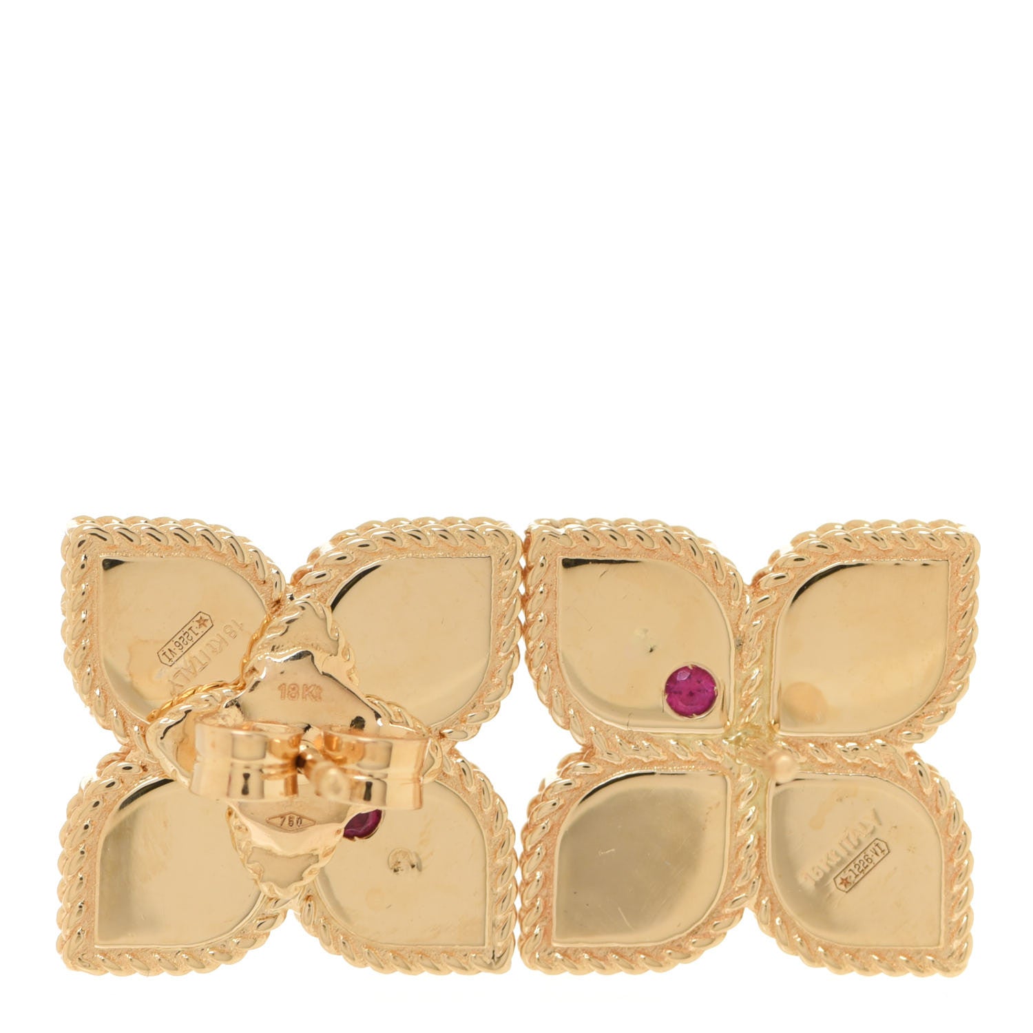 Roberto Coin 18K Yellow Gold Princess Flower Earrings 4 of 4