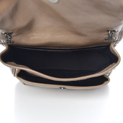 Saint Laurent Crinkled Calfskin Matelasse Monogram Baby Niki Chain Satchel Light Taupe 5 of 10