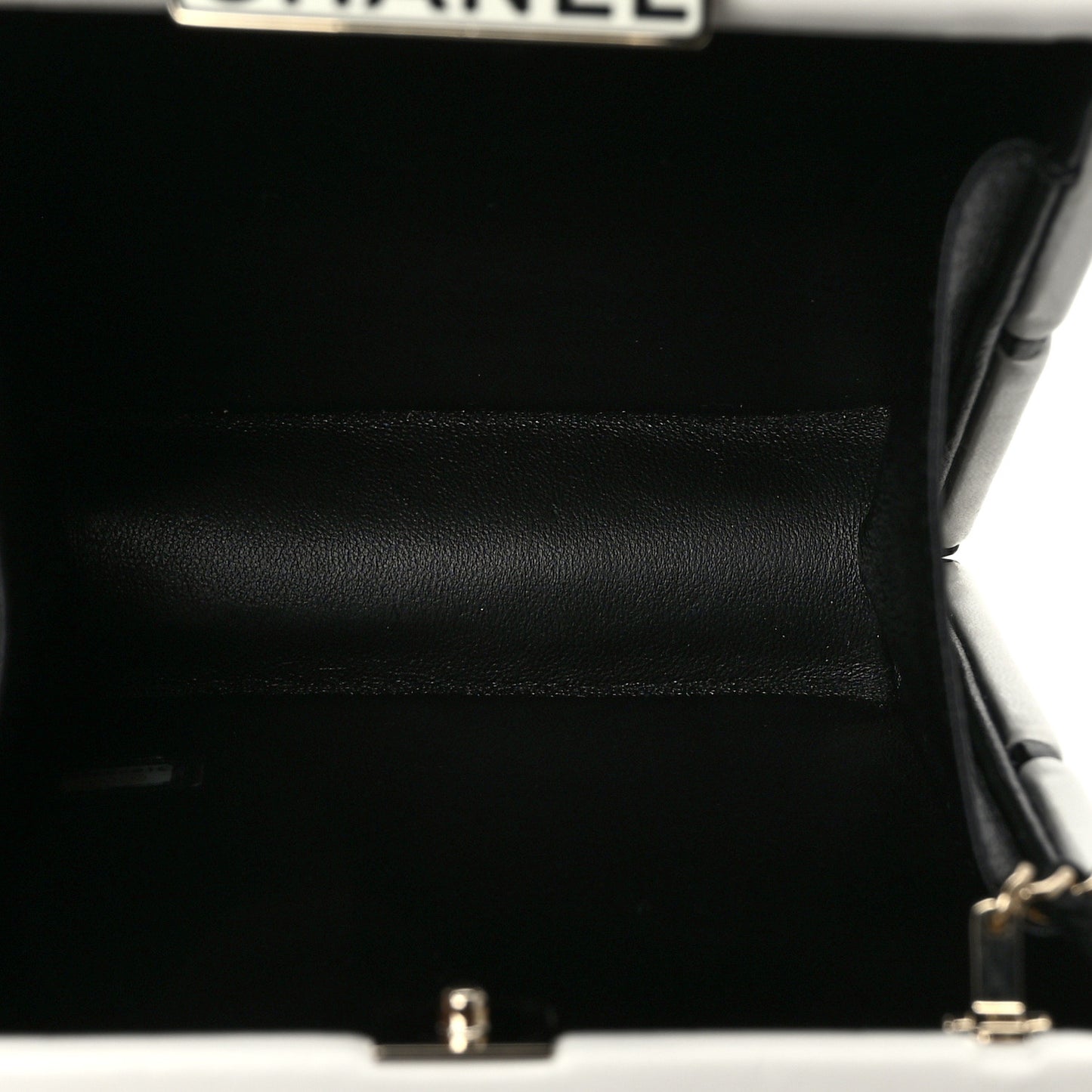 Lambskin No. 5 Perfume Box Evening Clutch White Black