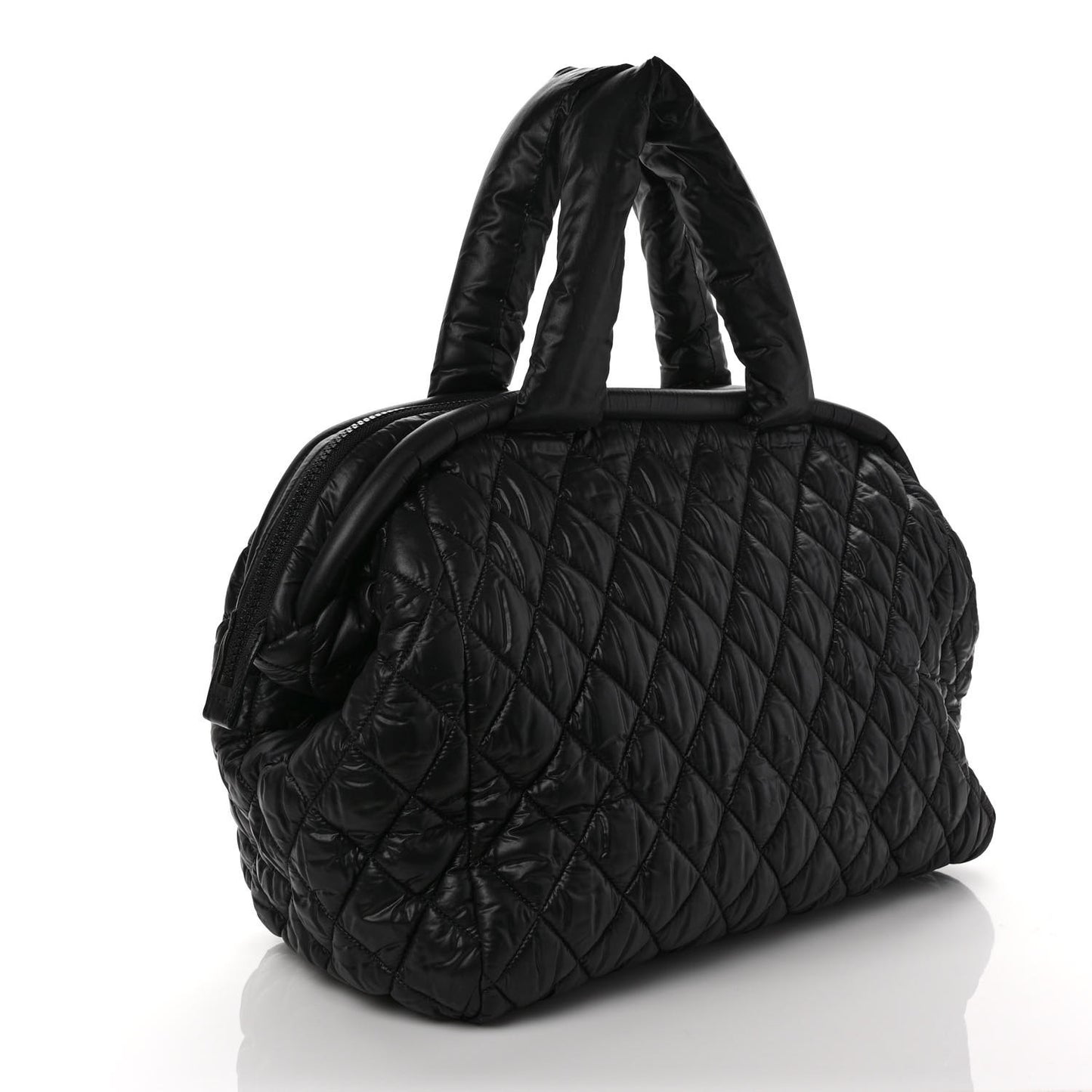 Nylon Quilted Medium Coco Cocoon Tote Black