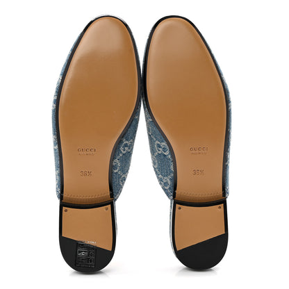 Gucci New Denim GG Malaga Kid Womens Princetown Slippers 36.5 Light Blue Royale 6 of 9