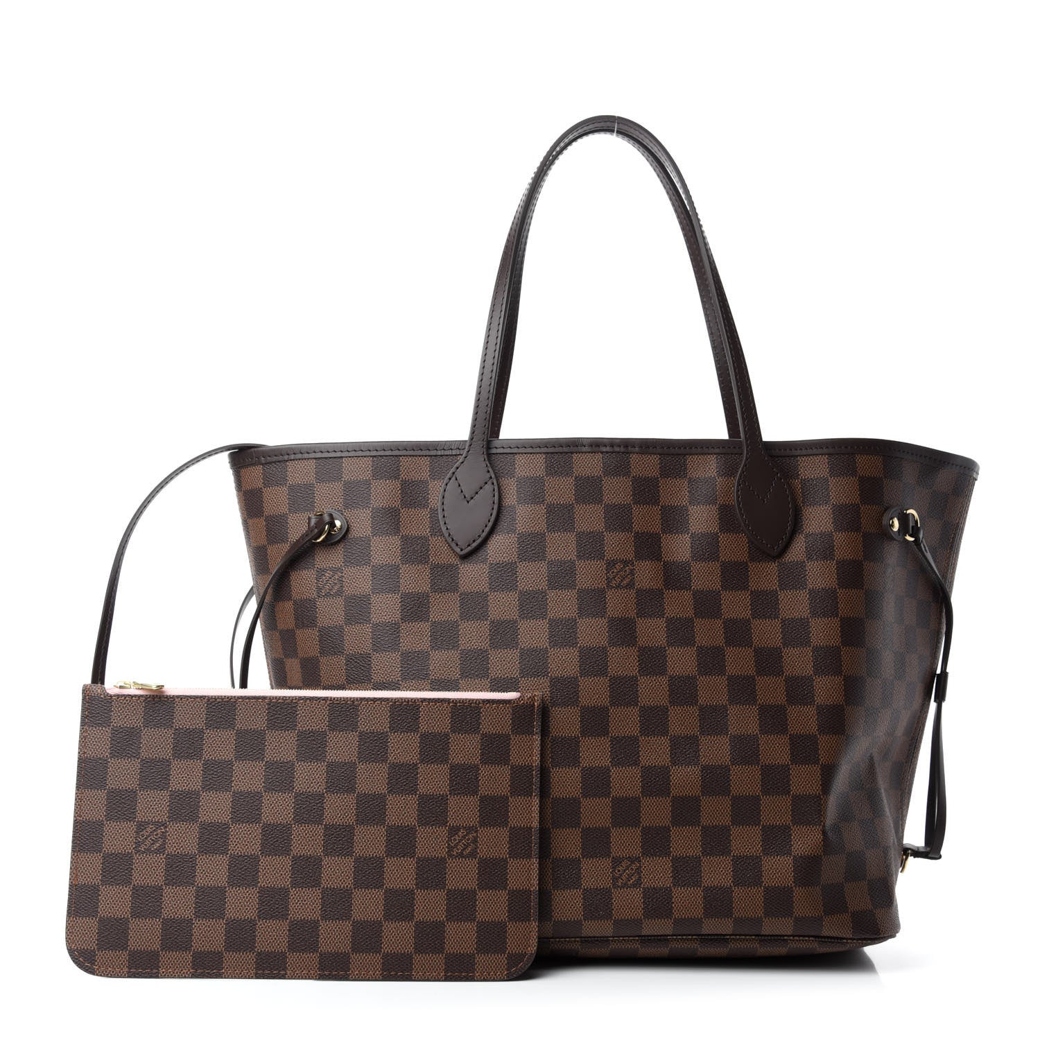 Louis Vuitton Damier Ebene Neo Neverfull MM Rose Ballerine 1 of 12