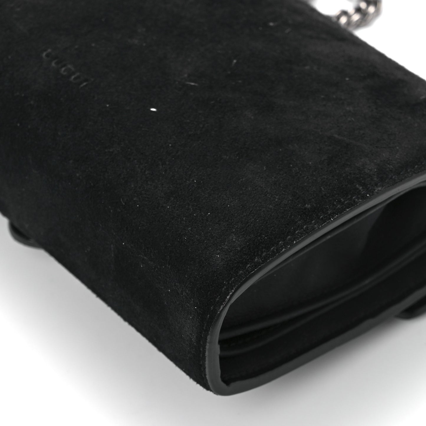 Suede Mini Dionysus Chain Wallet Black