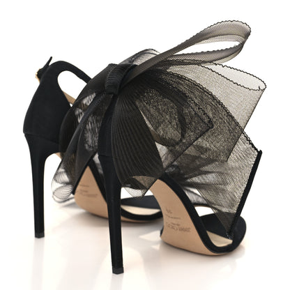 Jimmy Choo Grosgrain Aveline Bow 100 Sandals 39 Black 4 of 9