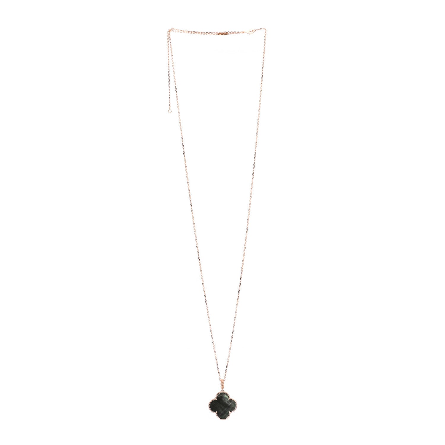 Van Cleef & Arpels 18K Rose Gold Gray Mother of Pearl Magic Alhambra Long Necklace 3 of 5